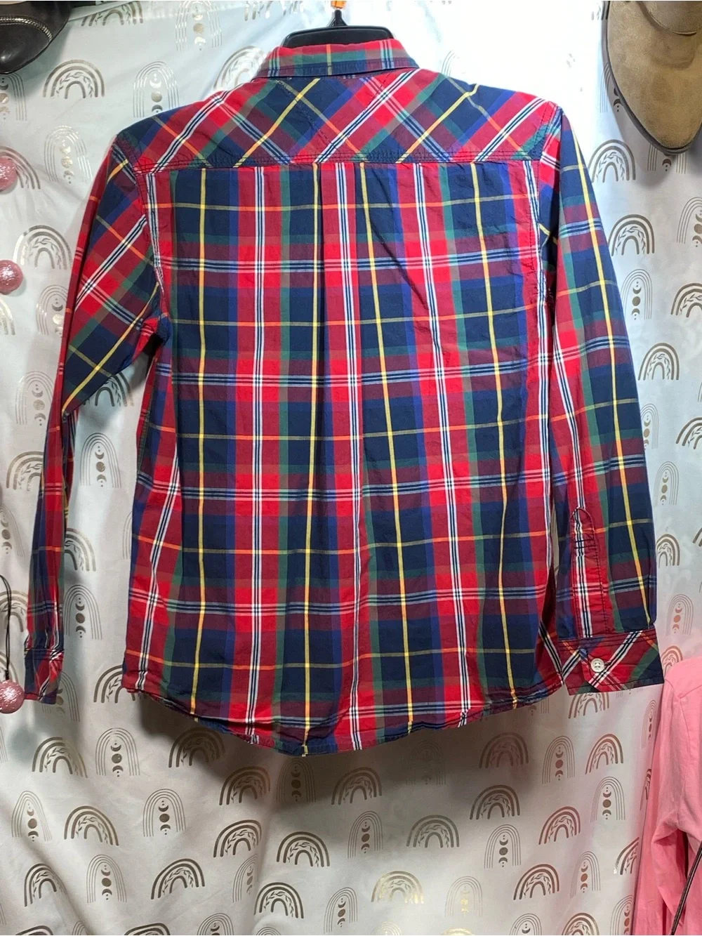 Tommy Hilfiger Red, Navy & Yellow Plaid Button-Down Shirt